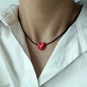 Red Heart Necklace #2326